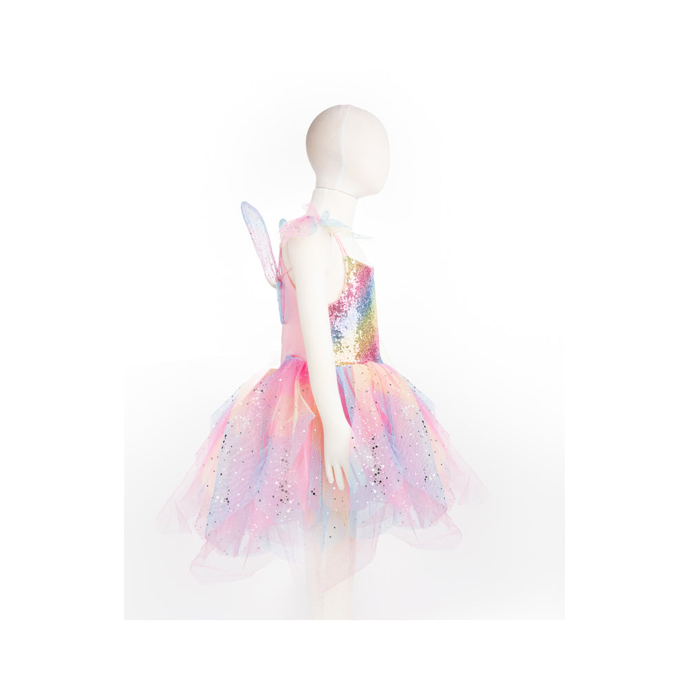 Great Pretenders Size 3-4 Rainbow Fairy Dress w/ Wings Kids 3y+