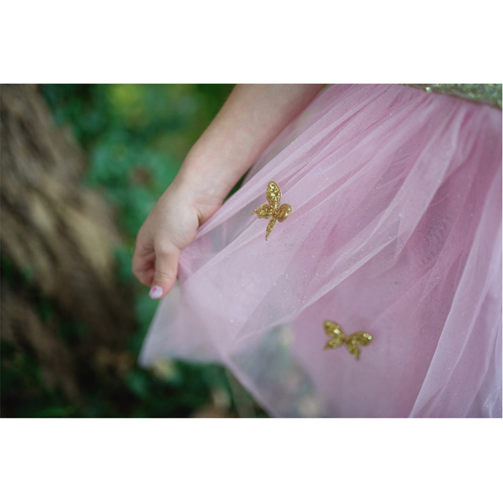 2pc Great Pretenders Size 5-7 Sequins Butterfly Dress & Wings Gold Kids 4+