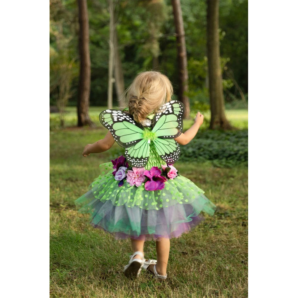 Great Pretenders Size 3-4 Fairy Blooms Deluxe Dress w/ Wings Green Kids 3y+