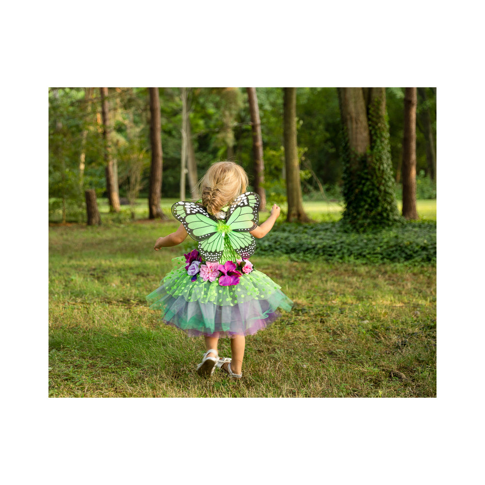 Great Pretenders Size 5-6 Fairy Blooms Deluxe Dress w/ Wings Green Kids 5y+