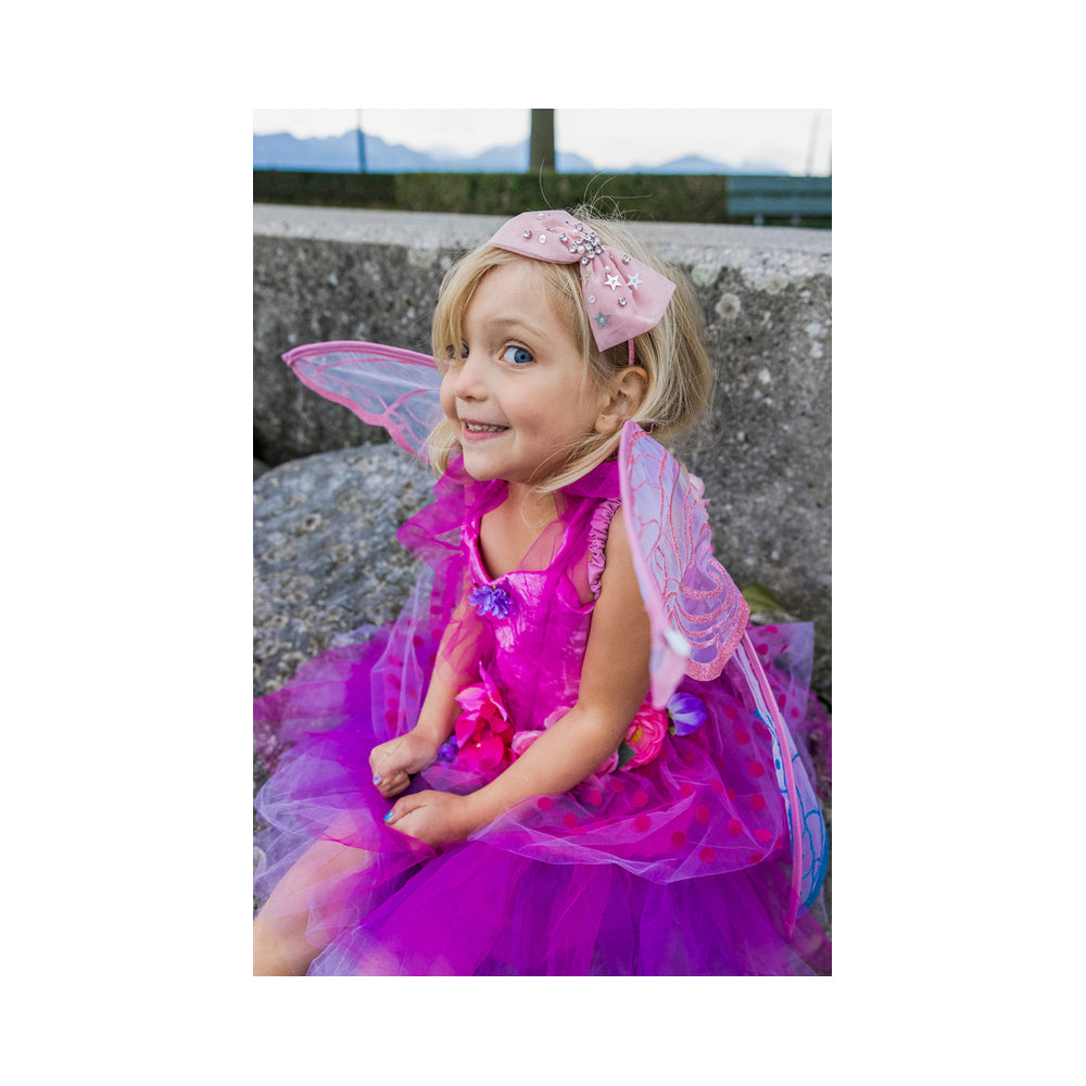 Great Pretenders Size 3-4 Fairy Blooms Deluxe Dress w/ Wings Pink Kids 3y+