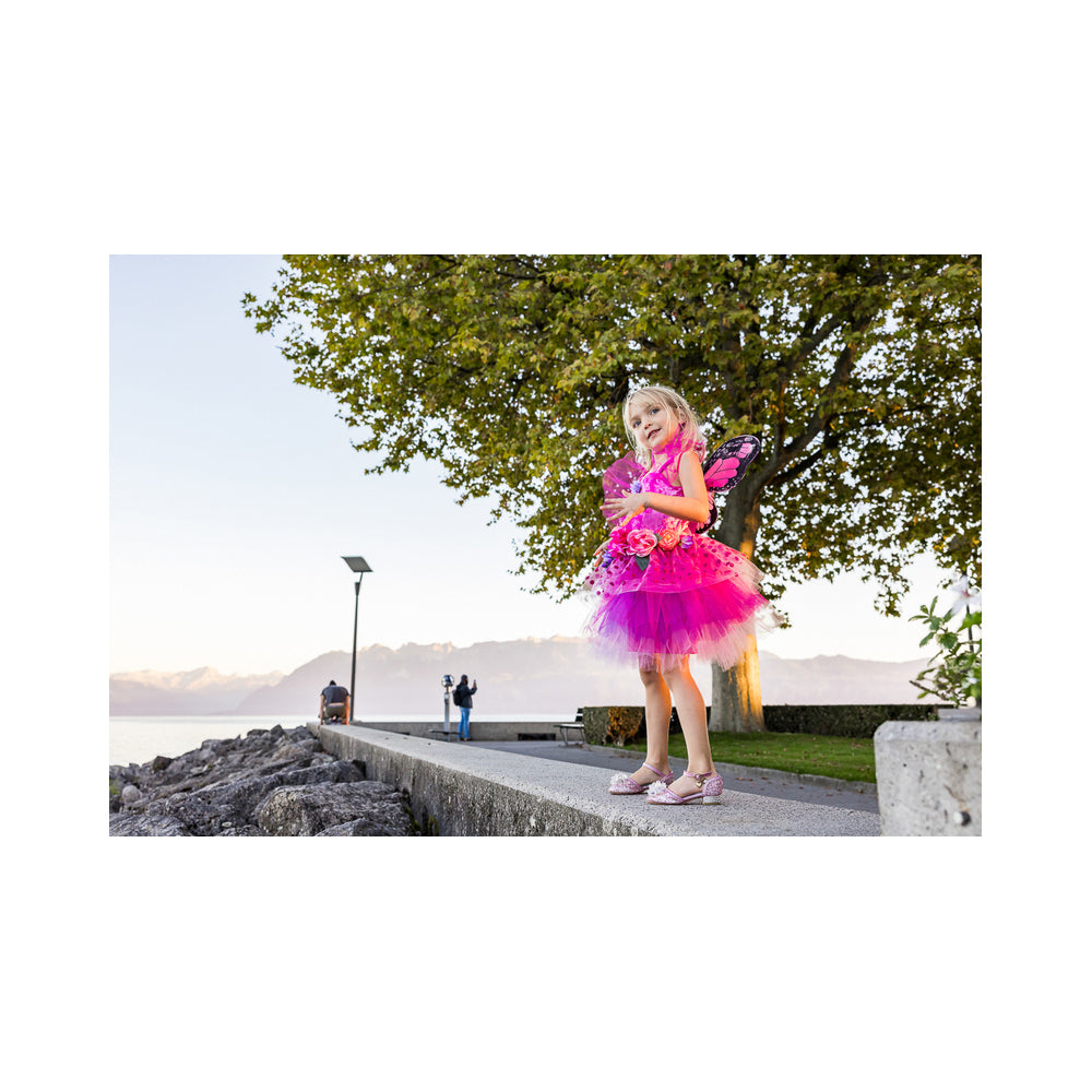 Great Pretenders Size 3-4 Fairy Blooms Deluxe Dress w/ Wings Pink Kids 3y+