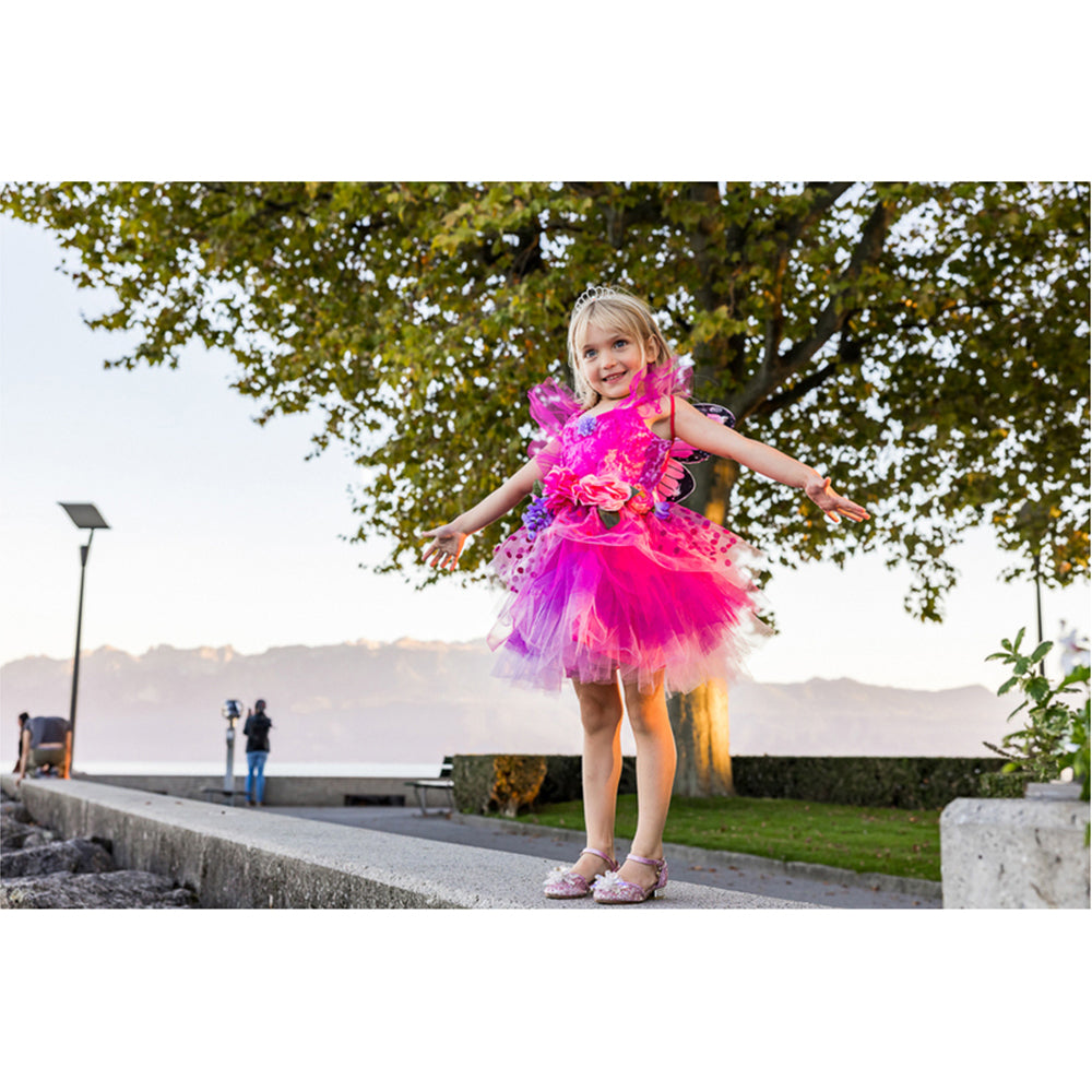 Great Pretenders Size 5-6 Fairy Blooms Deluxe Dress w/ Wings Pink Kids 5y+