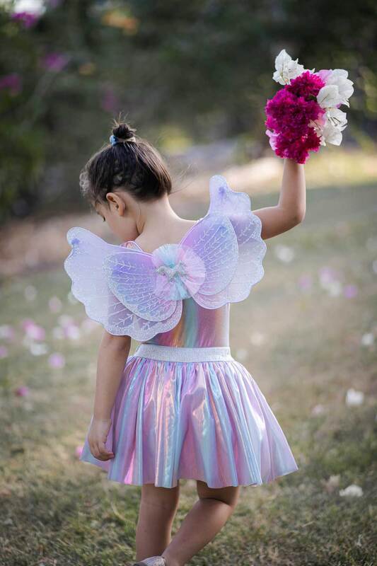 Great Pretenders Size 4-6 Pastel Magical Unicorn Skirt/Wings Kids 3y+