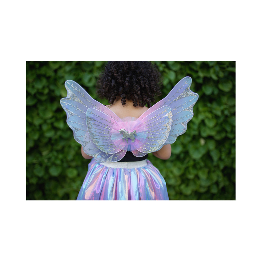Great Pretenders Size 4-6 Pastel Magical Unicorn Skirt/Wings Kids 3y+