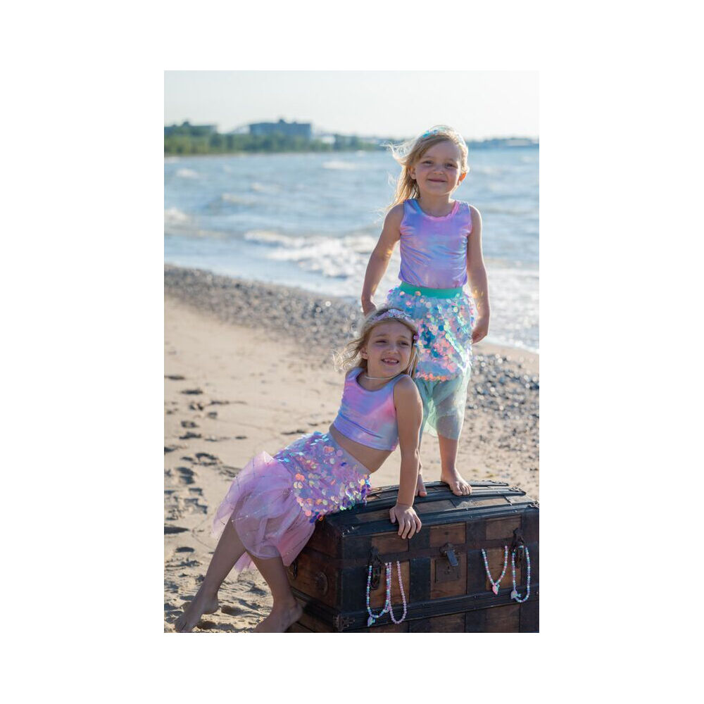 Great Pretenders Bling Mermaid Skirt/Hairclip Girls Kids Costume Set Size 4-6