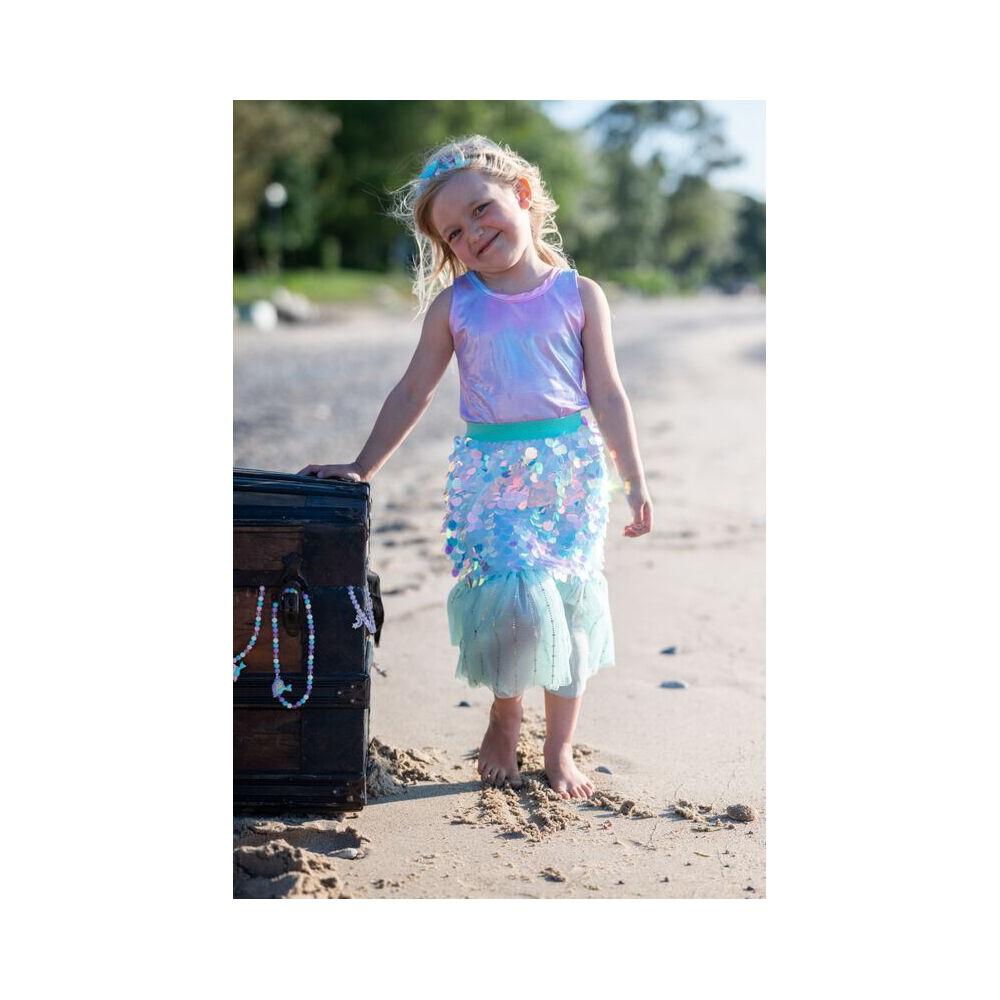 Great Pretenders Bling Mermaid Skirt/Hairclip Girls Kids Costume Set Size 4-6