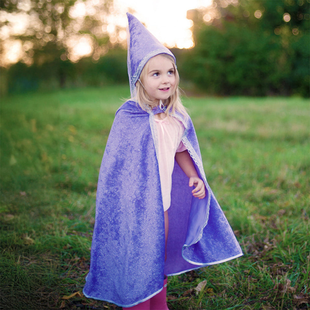 Great Pretenders Sz 3-4 Diamond Sparkle Hooded Cape Lilac Kids 3y+