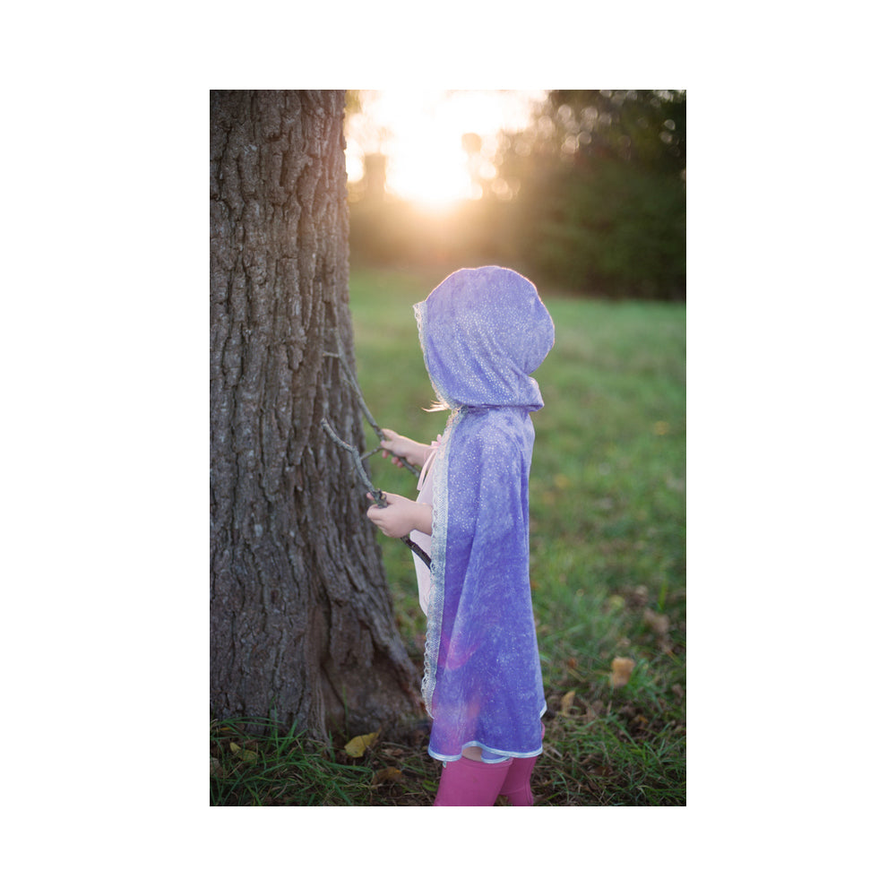 Great Pretenders Sz 3-4 Diamond Sparkle Hooded Cape Lilac Kids 3y+