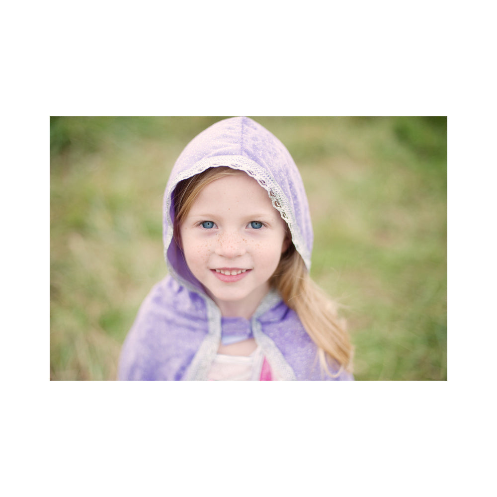 Great Pretenders Sz 3-4 Diamond Sparkle Hooded Cape Lilac Kids 3y+
