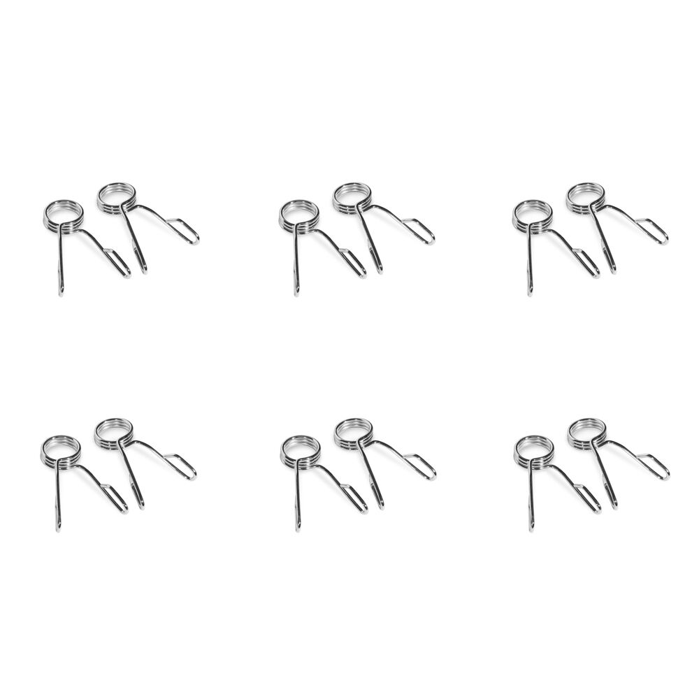 6x 2pc Olympic Spring Collars Pair For 50mm Weight Handle Bar Silver