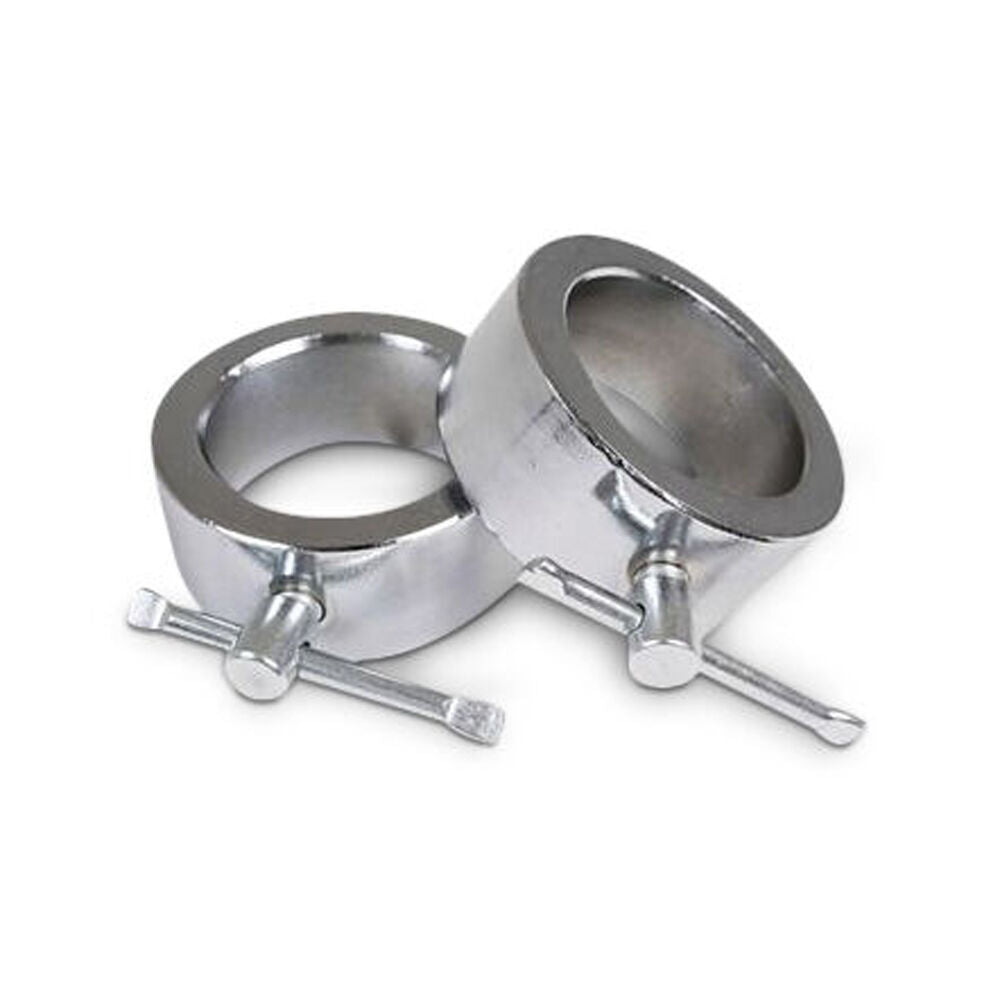 2x 2pc Olympic Ring Collars Pair For 50mm Weight Handle Bar Silver