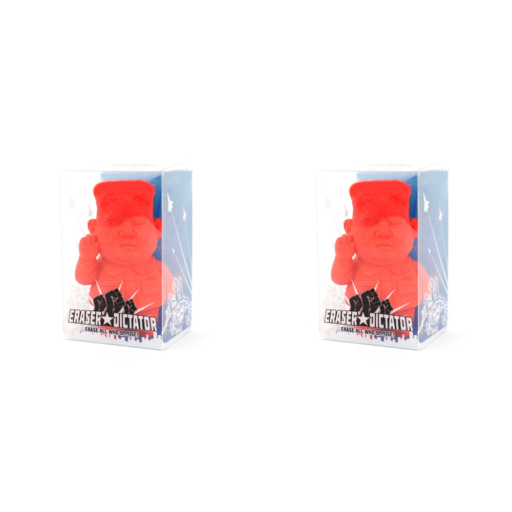 2PK Gift Republic Dictator Eraser Office/School Stationery - Red