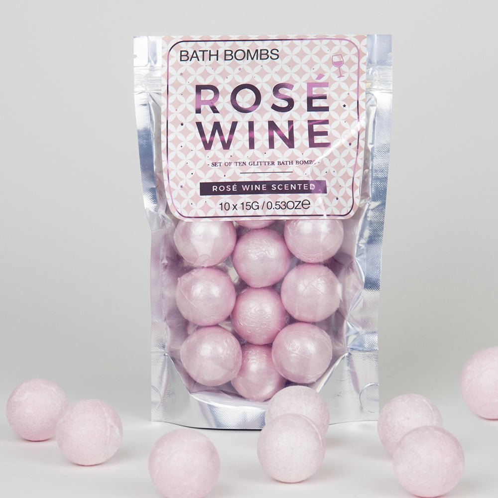 2x 10pc Gift Republic 15g Secnted Rose Wine Bath Bombs