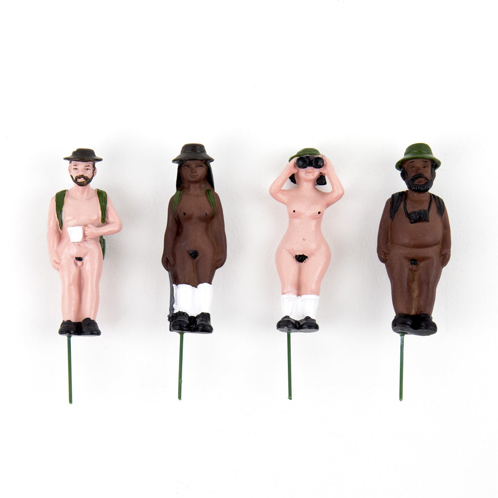 4pc Gift Republic Plant Pot Naked Ramblers Mini Statues