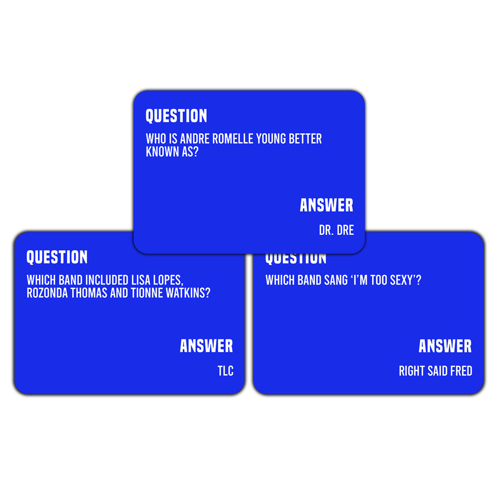 100pc Gift Republic Totally 90s Music Trivia Question Cards