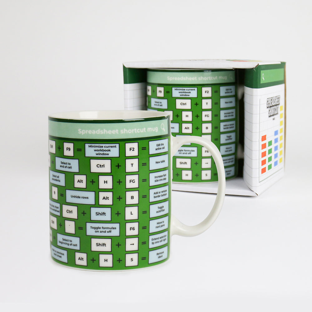 Gift Republic 375ml Excel Shortcut Mug w/ Handle - Green