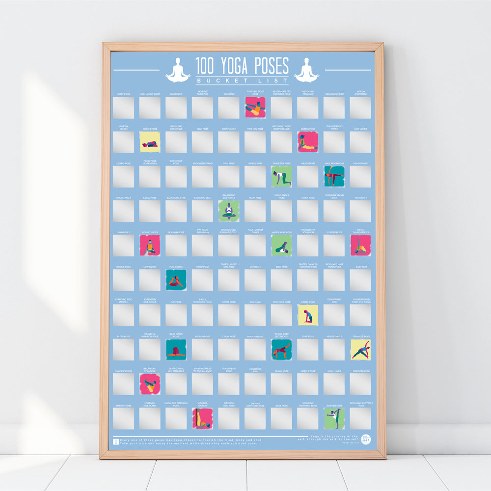 Gift Republic 100 Yoga Poses Scratch-Off Bucket List Poster