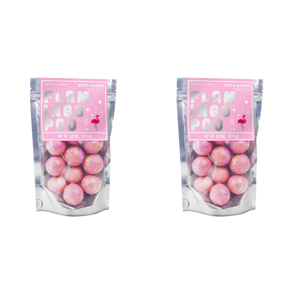 2x 10pc Gift Republic 15g Flamingo Poo Scented Bath Bombs - Tropical