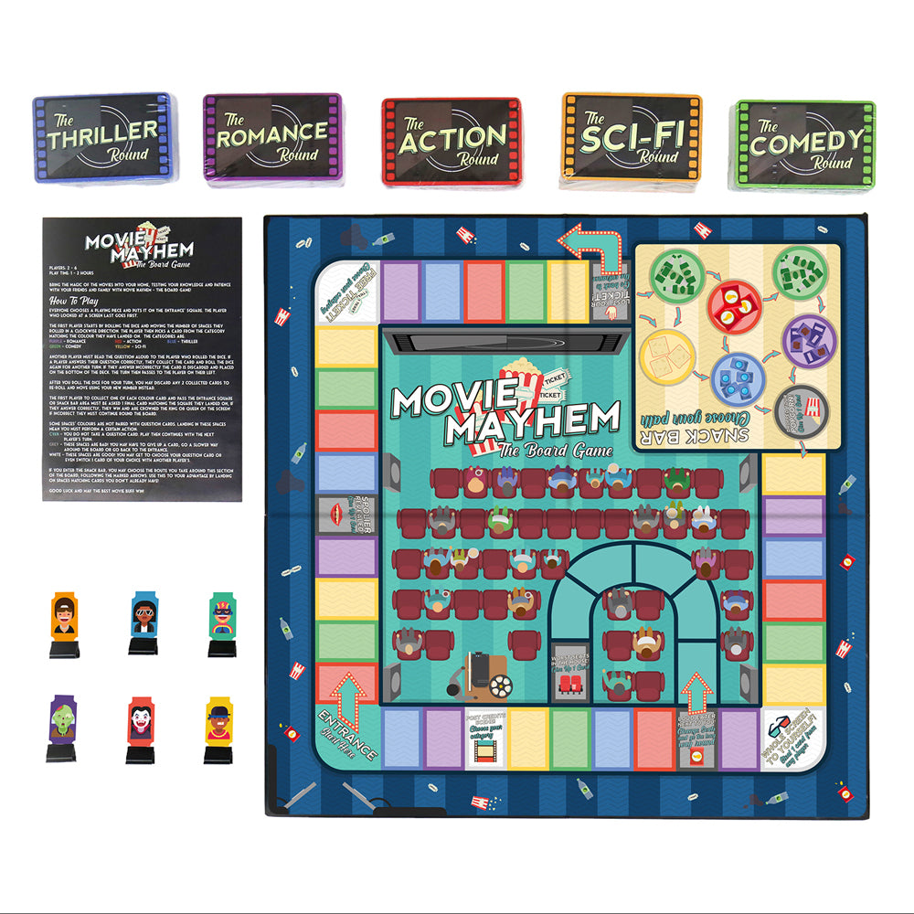 Gift Republic Movie Mayhem The Board Game Trivia Cards Set