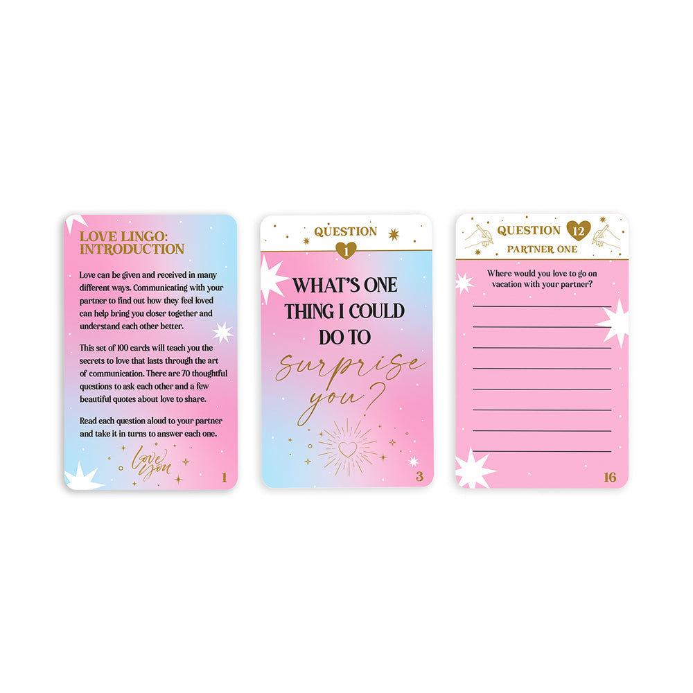 100pc Gift Republic Discover Your Love Lingo Cards Set