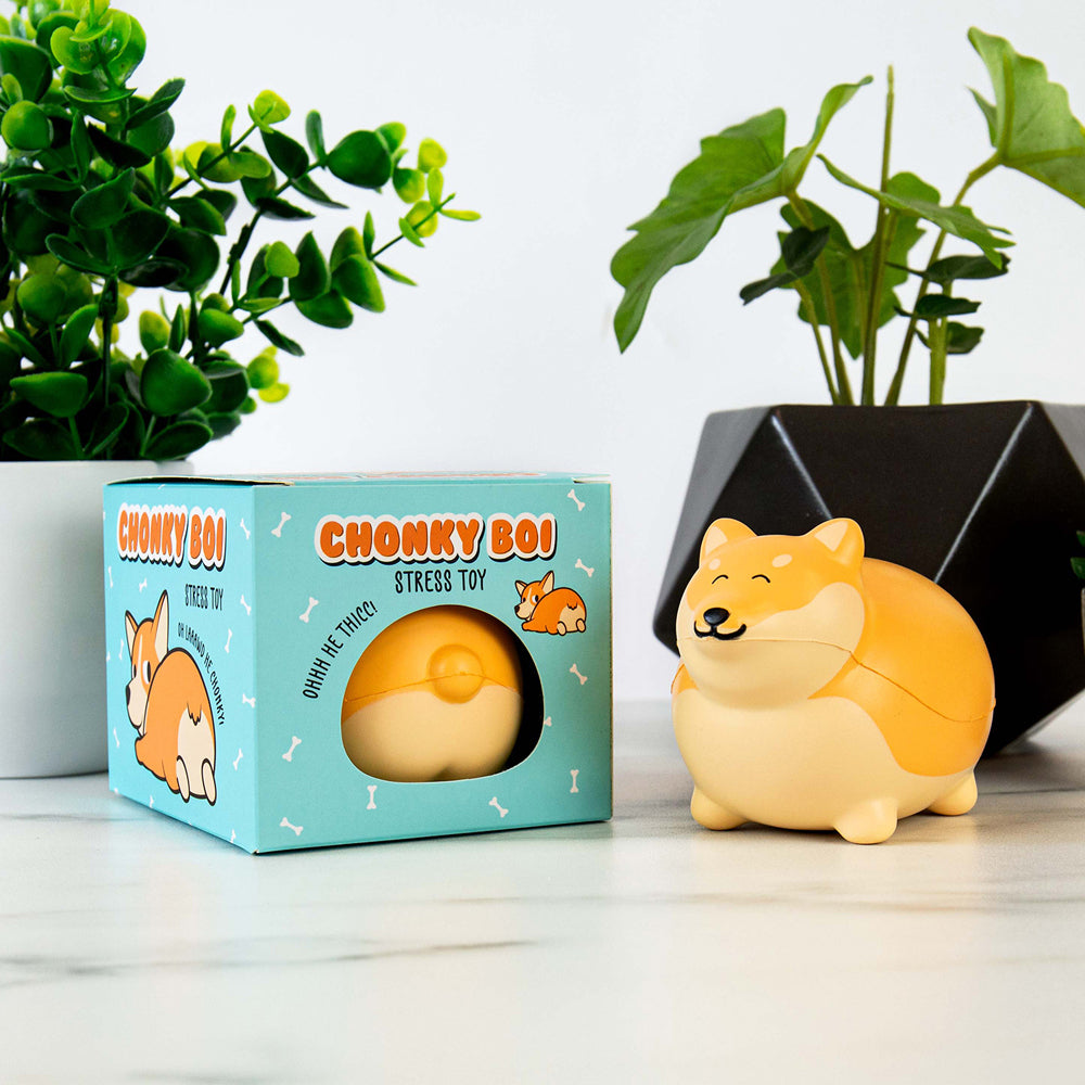 Gift Republic 7cm Chonky Boi Stress Toy Corgi Dog - Orange