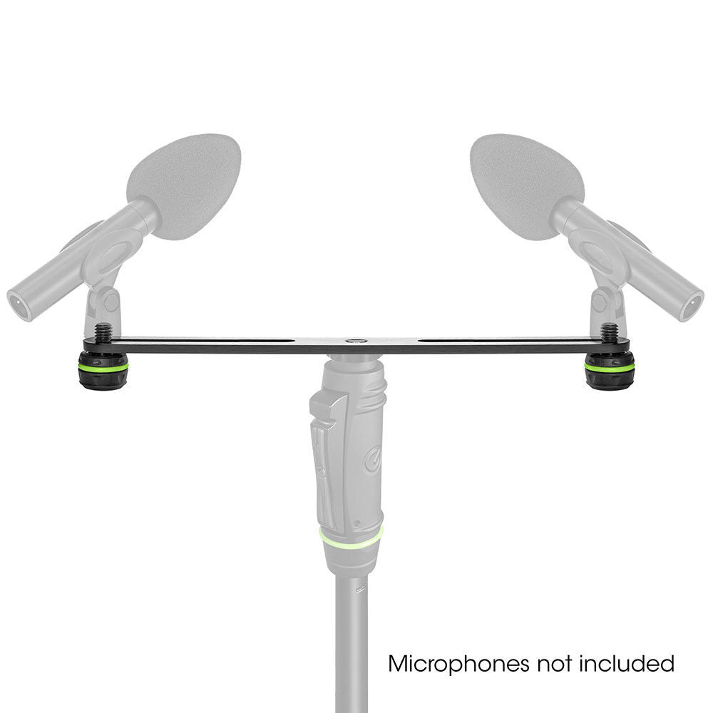 Gravity MSSTB02 Stereo 220mm Aluminium Bar For 2 Microphones - Black