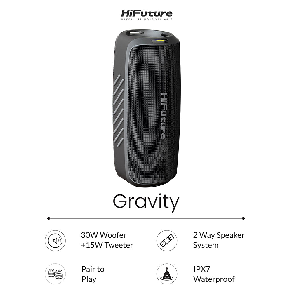 HiFuture Gravity 45W Portable Bluetooth Speaker - Black
