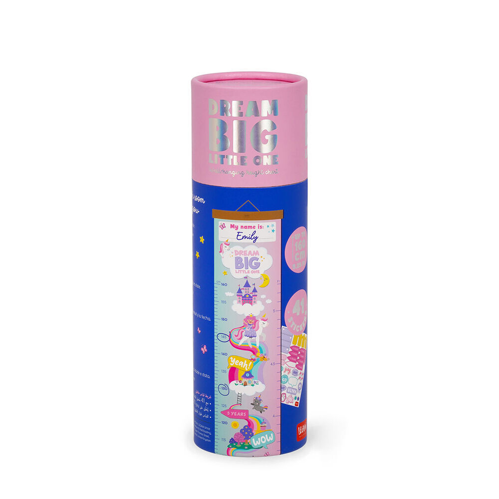 Legami Dream Big Little One Wall-Hanging Height Chart 160cm Pink Unicorn