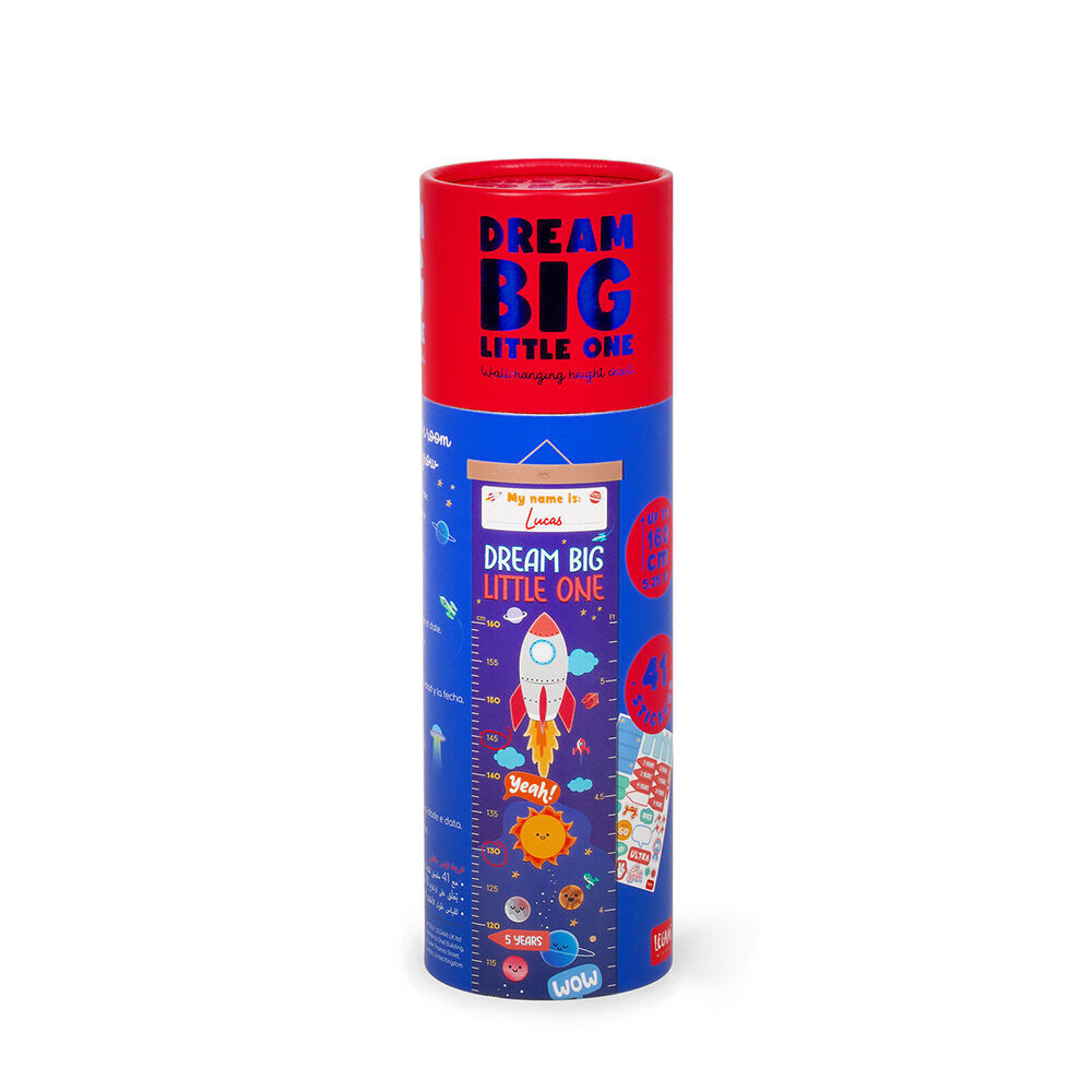 2PK Legami Dream Big Little One Wall-Hanging Height Chart 160cm Blue Space