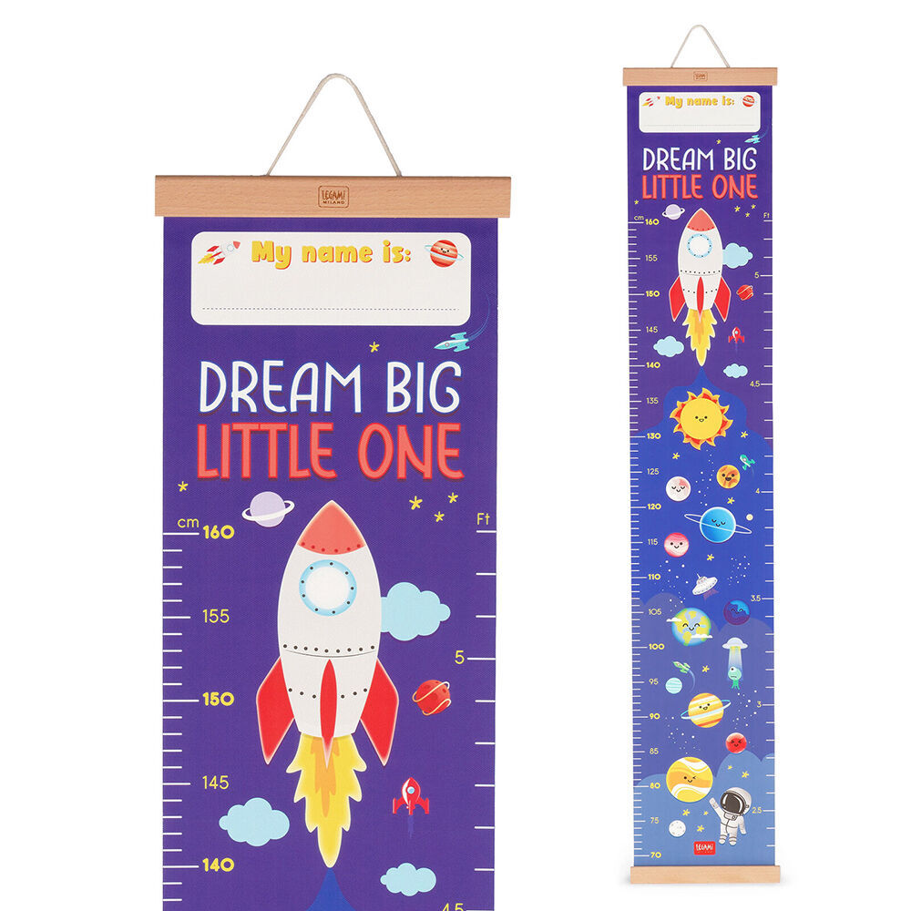 Legami Dream Big Little One Wall-Hanging Height Chart 160cm Blue Space