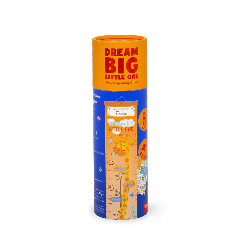 Legami Dream Big Little One Wall-Hanging Height Chart 160cm Yellow Giraffe