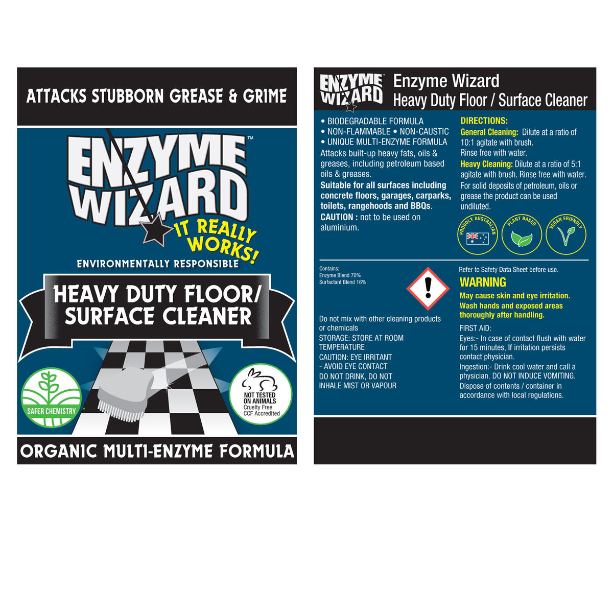 Enzyme Wizard Heavy Duty Floor/Surface Cleaner 10L