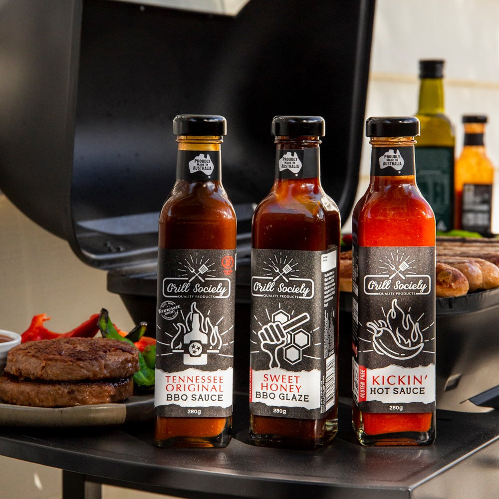 6pc Grill Society BBQ Sauce & Spice Rub Set