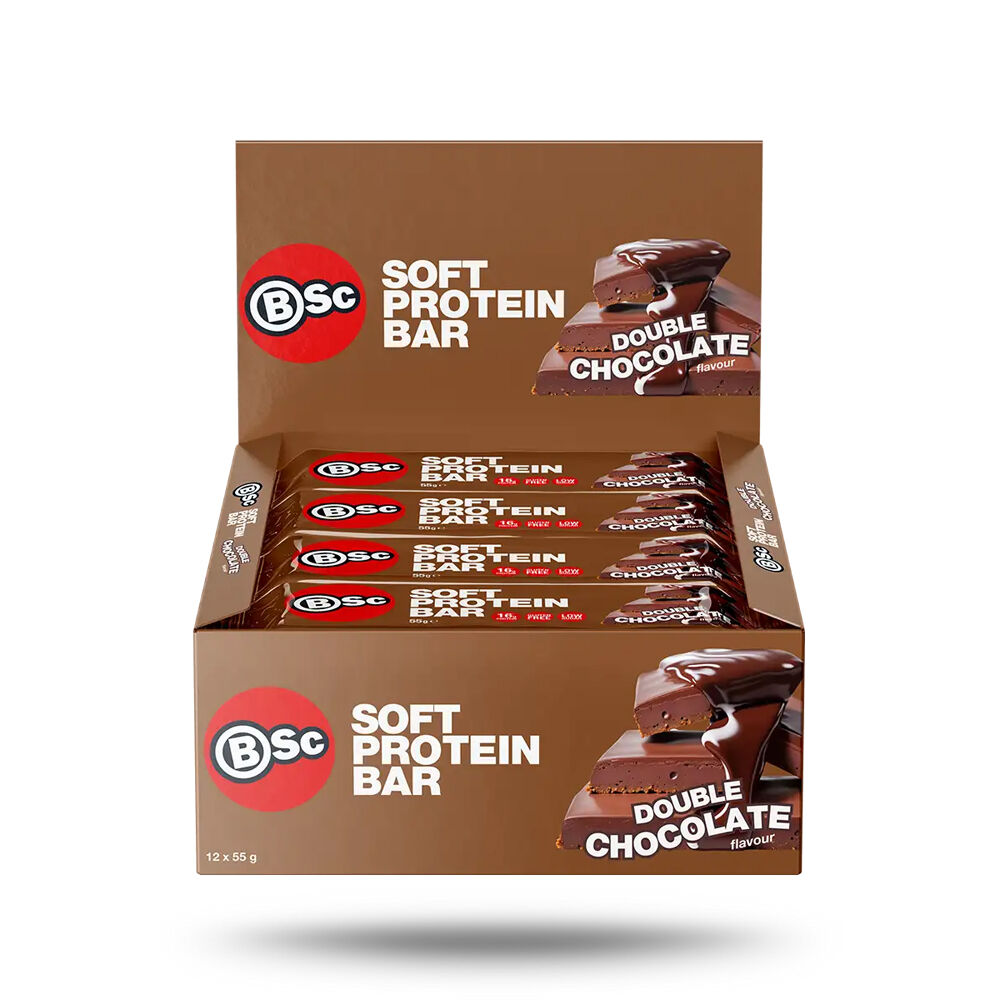 12PK BSc Soft High Protein Low Carb Bar 55g Serve Double Chocolate