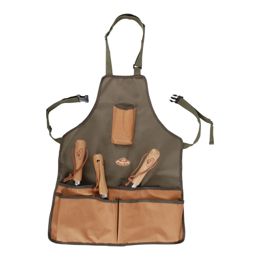 2PK Esschert Design Garden Apron w/ Tool Pockets Accessory Holder Green