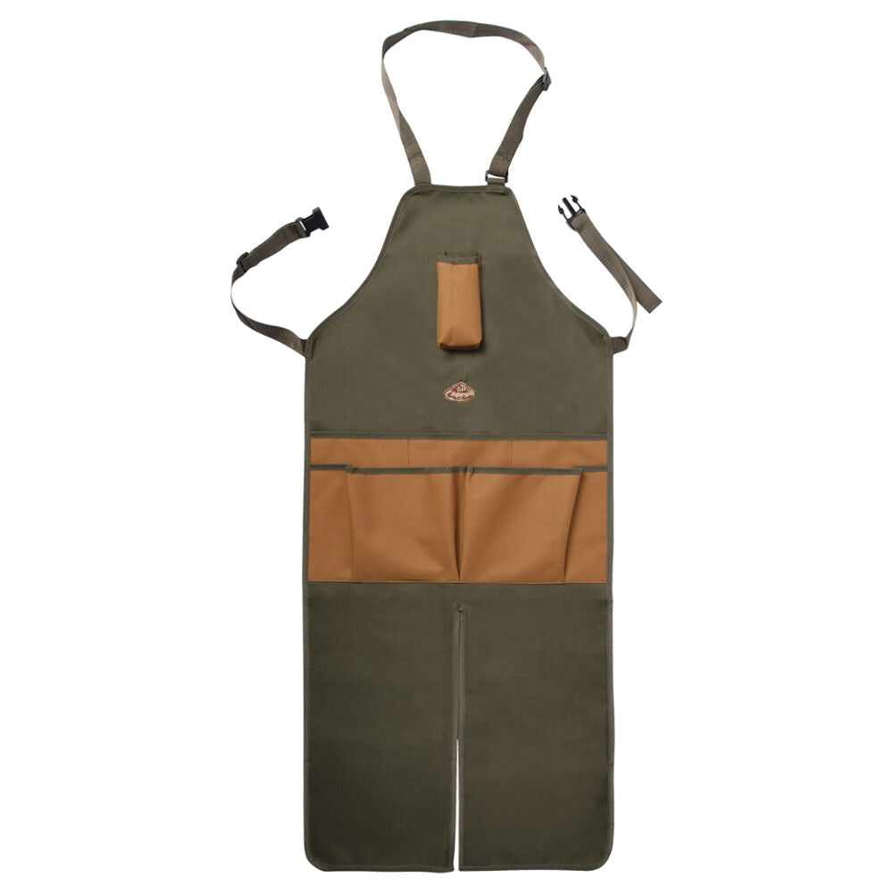 Esschert Design Canvas Gardening Work Apron w/ Split Leg & Pockets 120cm Green
