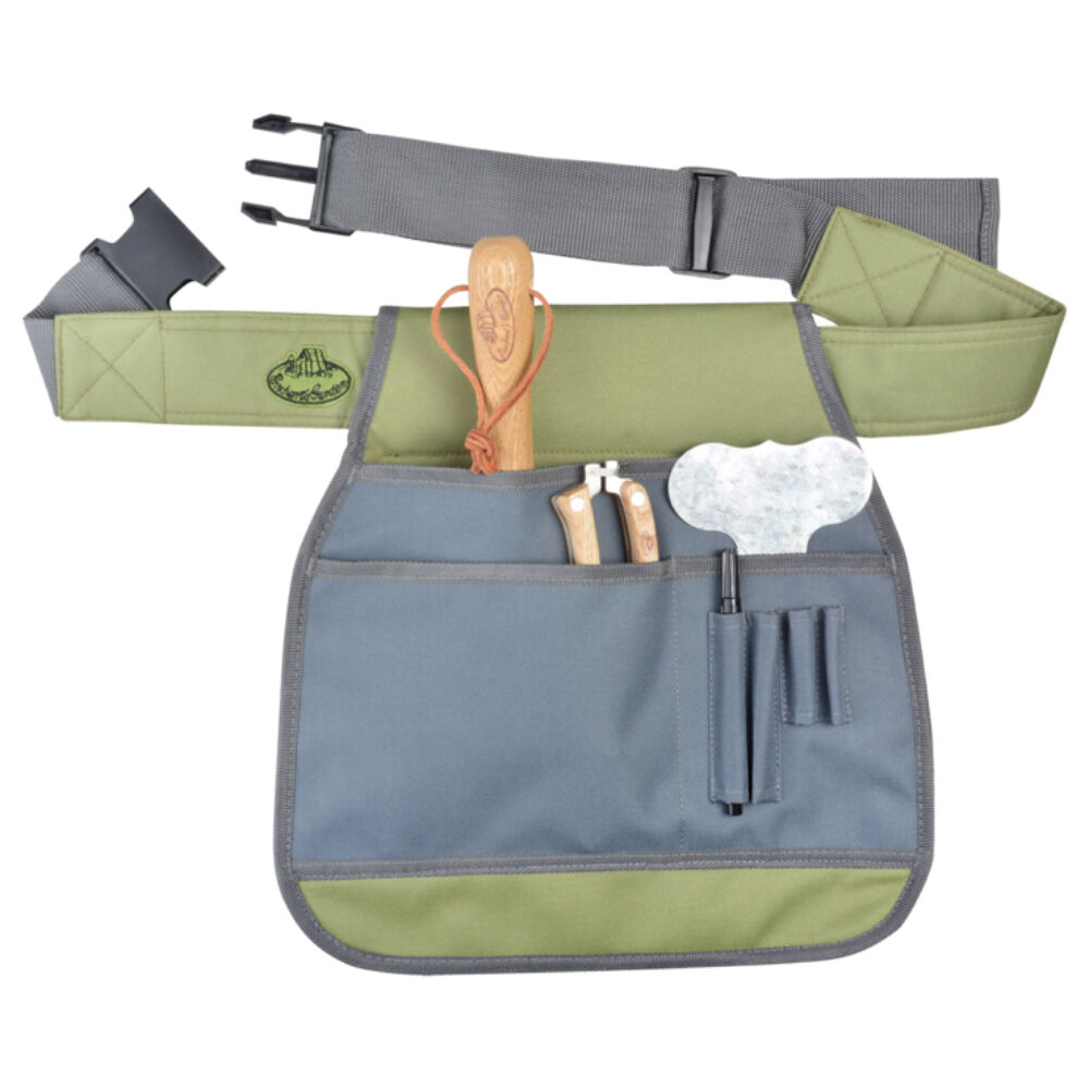 Esschert Design Garden Tool Belt Compartment Adjustable Strap Grey/Khaki