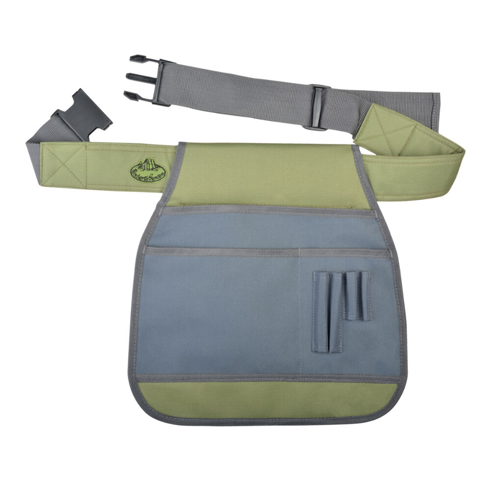 Esschert Design Garden Tool Belt Compartment Adjustable Strap Grey/Khaki