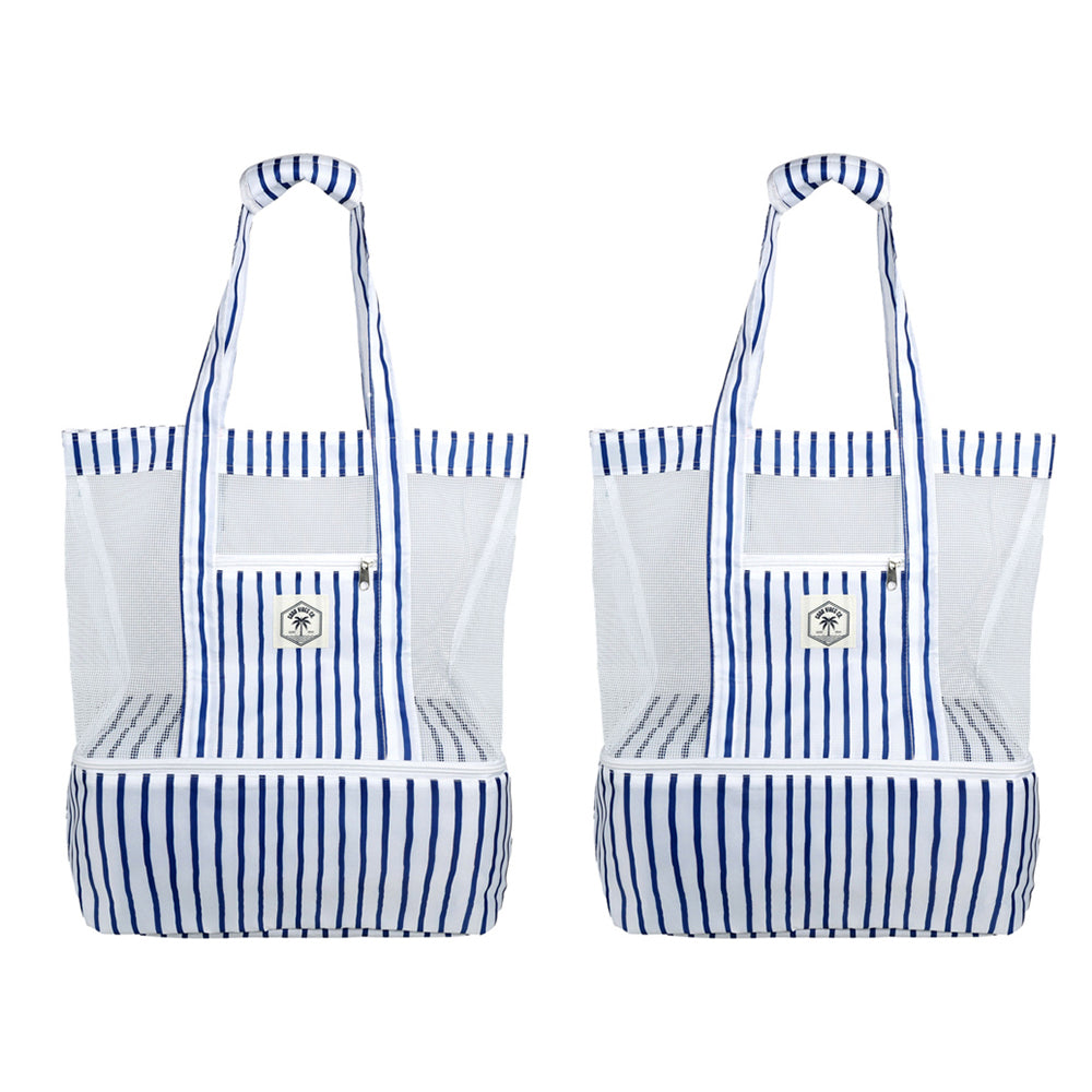 2PK Good Vibes 2 In 1 Beach Cooler Bag Mediterranean 45x44x18cm