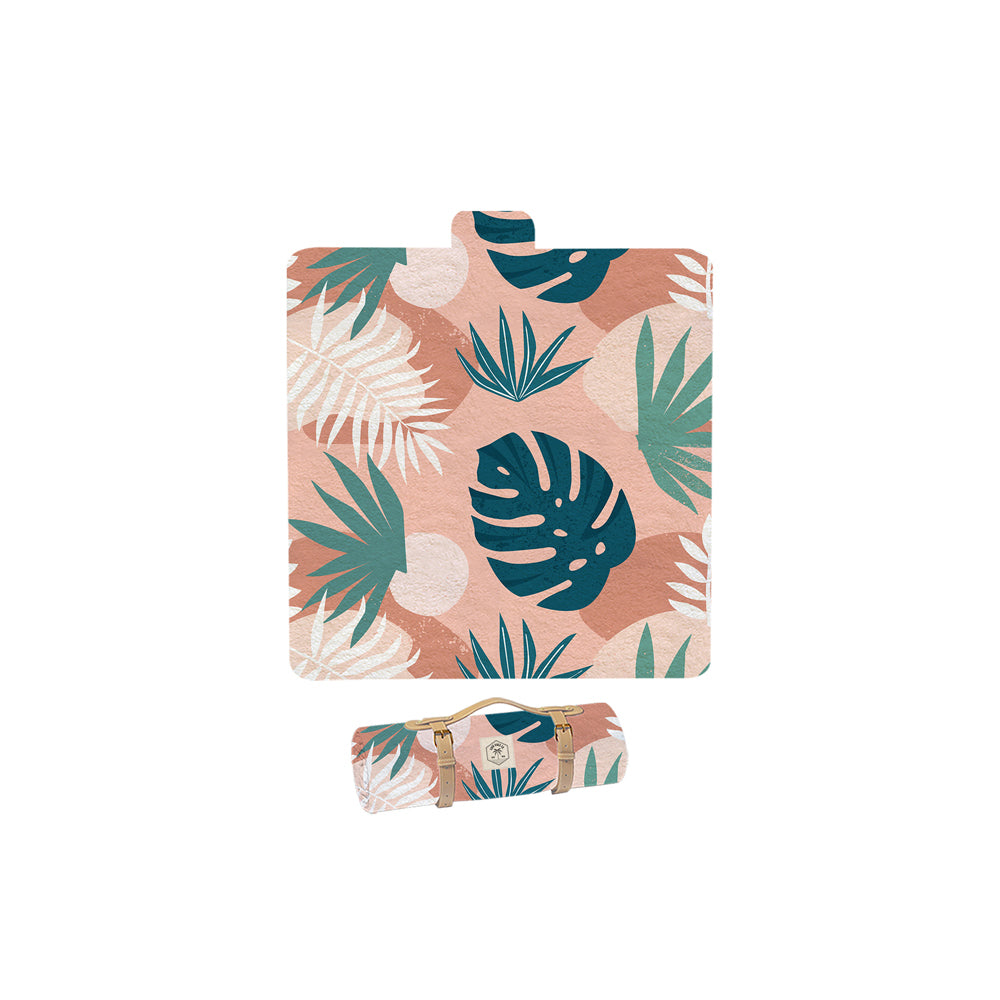 Good Vibes Premium Picnic Mat Blush Palm 200x200cm