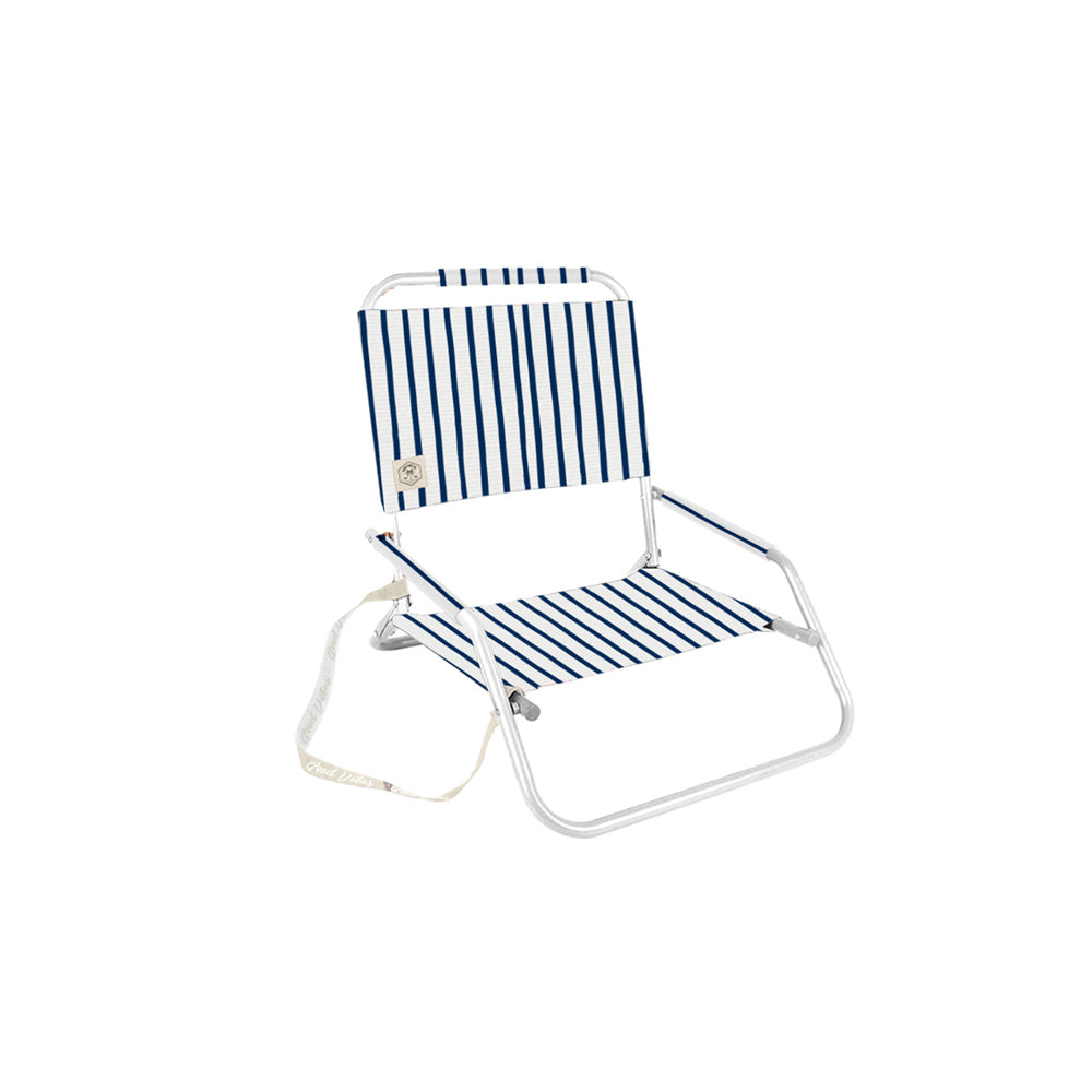2PK Good Vibes Beach Chair Foldable W White Fram Mediterranean 60x58x50cm