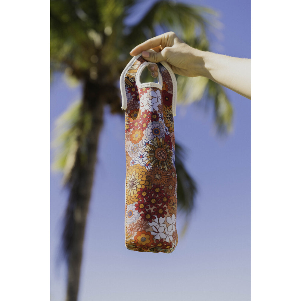 6PK Good Vibes Single Bottle Bag Neoprene 14x38cm Retro Summer