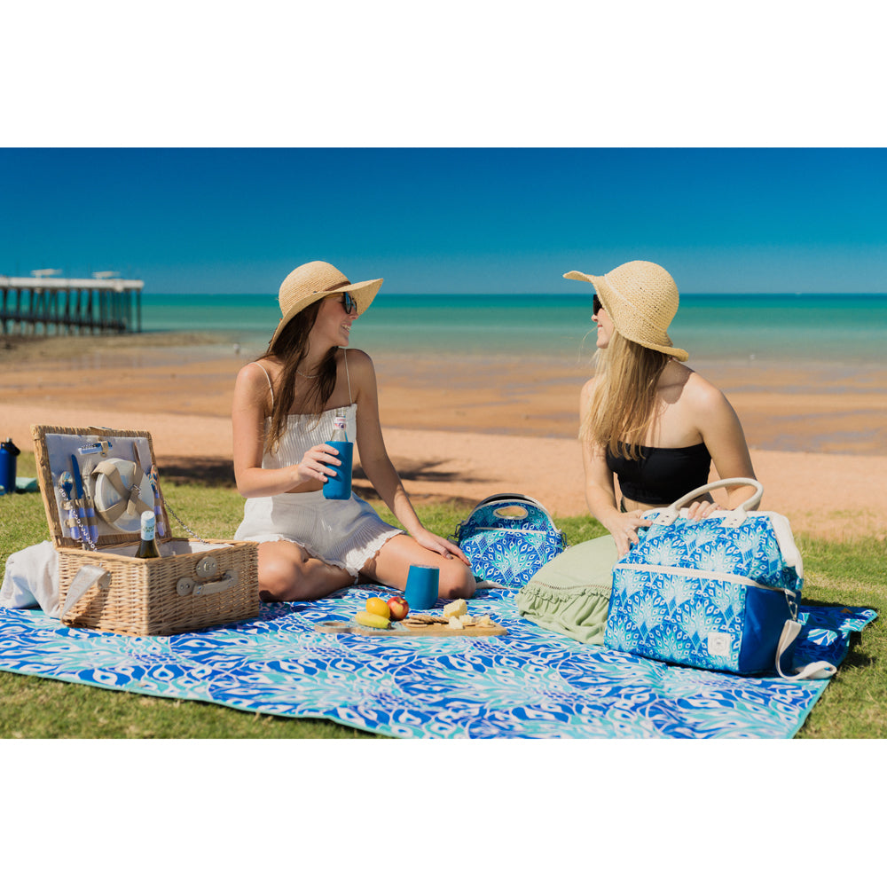 Good Vibes Can Cooler Double Walled Ss 12x7.5cm Peacock Blue