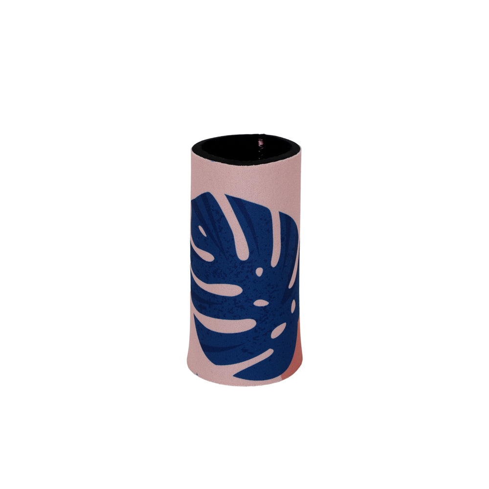 12PK Good Vibes Can Cooler Skinny 6.5x12cm Blush Palm Print
