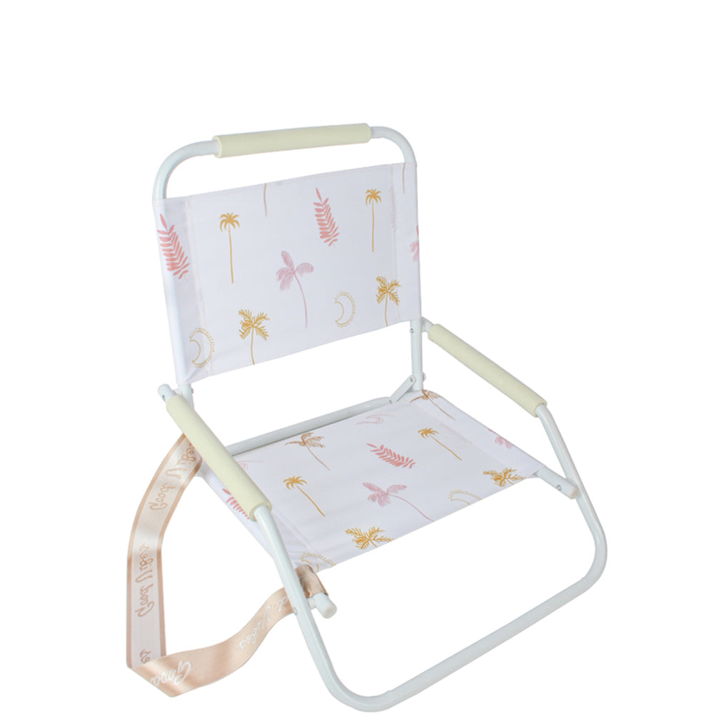 Good Vibes Foldable 60x58cm Beach Chair w/ White Frame - Coco & Waves
