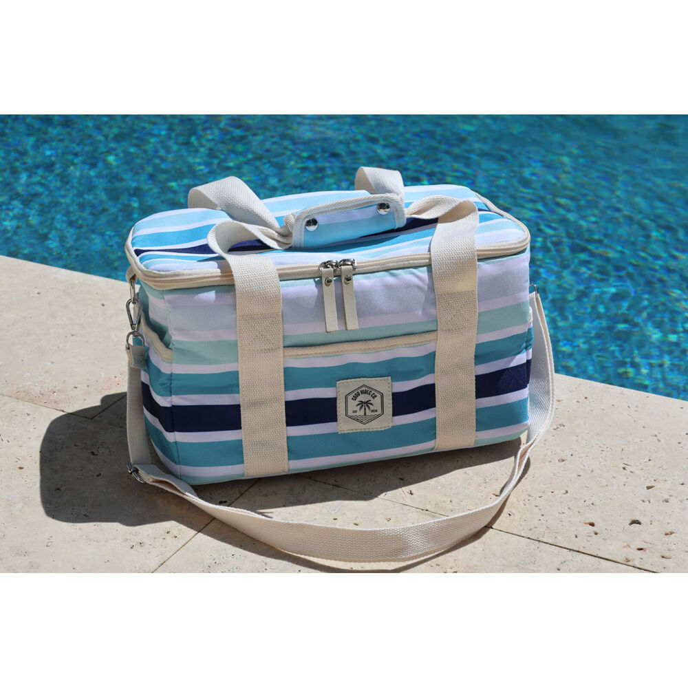 Good Vibes Deluxe 15 Can Insulated Cooler Bag Ocean Tide 20x34x20cm