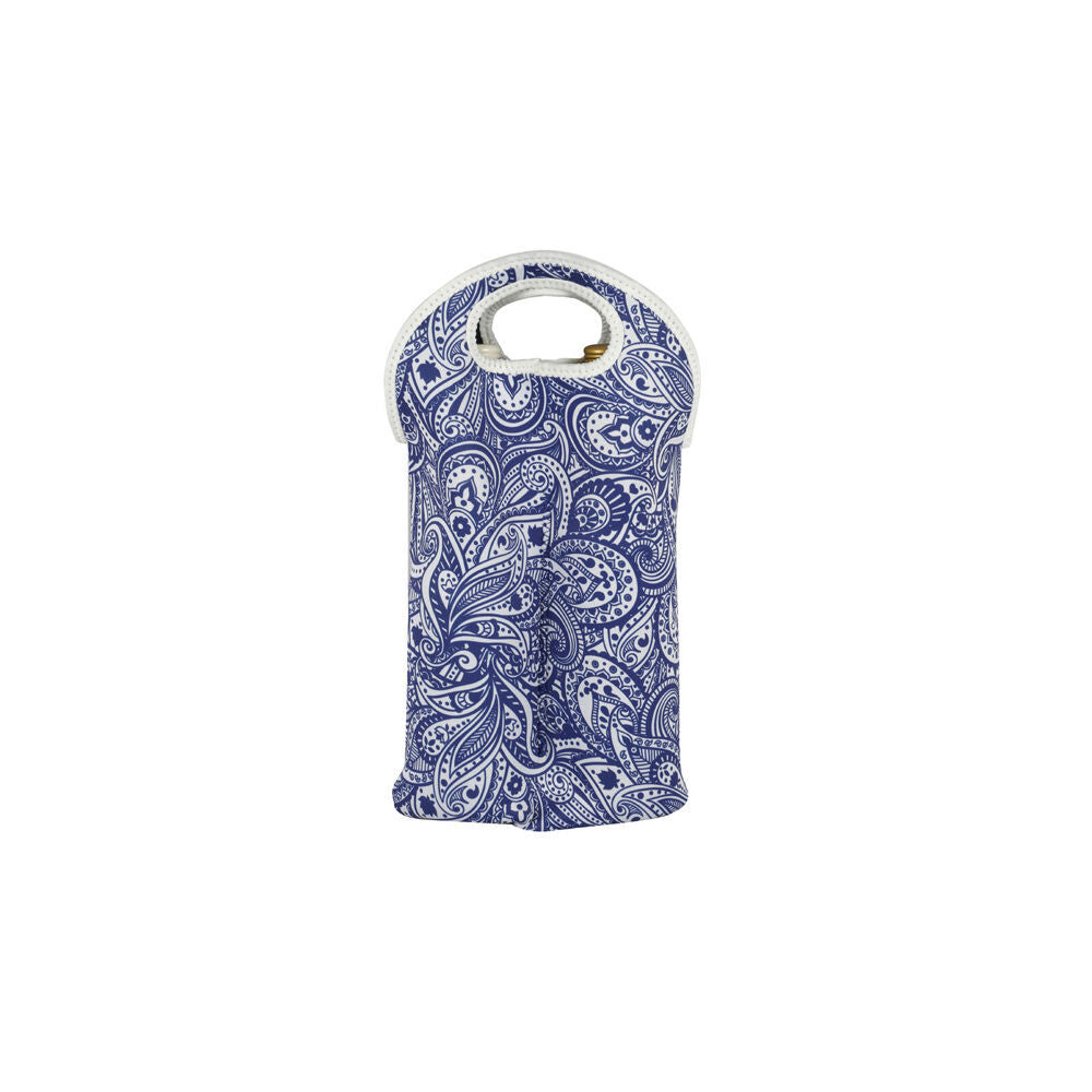 2PK Good Vibes Neoprene Double Cooler Bottle Bag Tahitian Blue 38x24cm