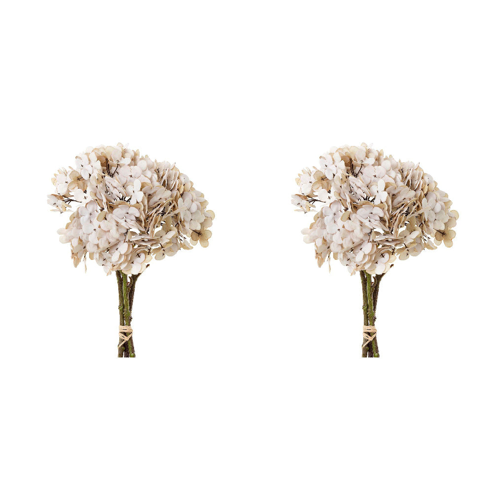 2PK Belle Hydrangea Bundle Bouquet Dry Look 30cm Artificial Plant - Beige