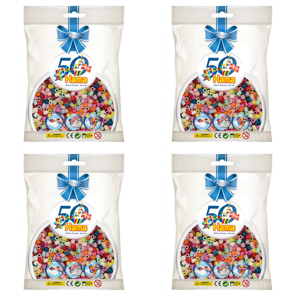 4x 2000pc Hama Assorted Beads 50th Anniversary Edition Kids Toy 5y+